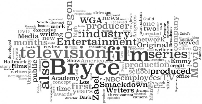 Bryce Zabel word cloud